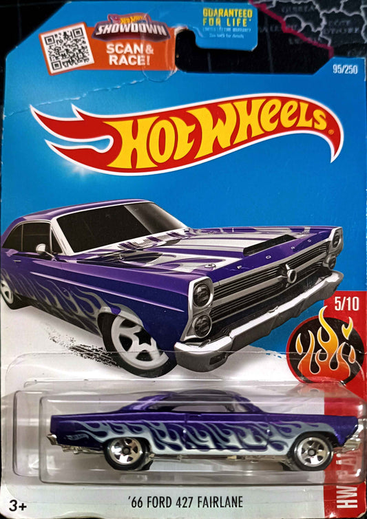 HOT WHEELS - 95/250 - '66 FORD 427 FAIRLANE - HW FLAMES 5/10