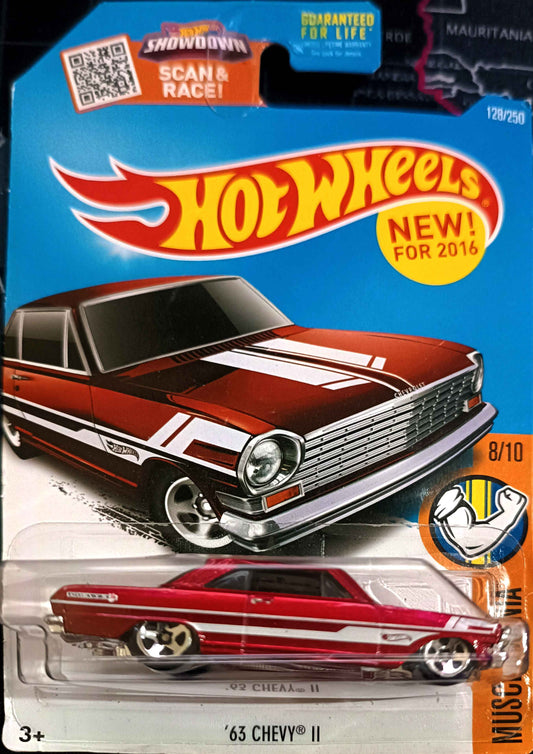 HOT WHEELS - 128/250 - '63 CHEVY II - MUSCLE MANIA 8/10