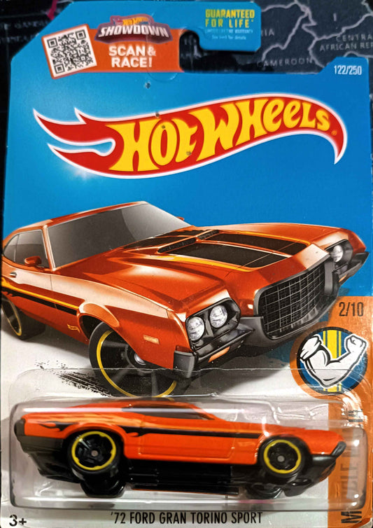 HOT WHEELS - 122/250 - '72 FORD GRAN TORINO SPORT - MUSCLE MANIA 2/10