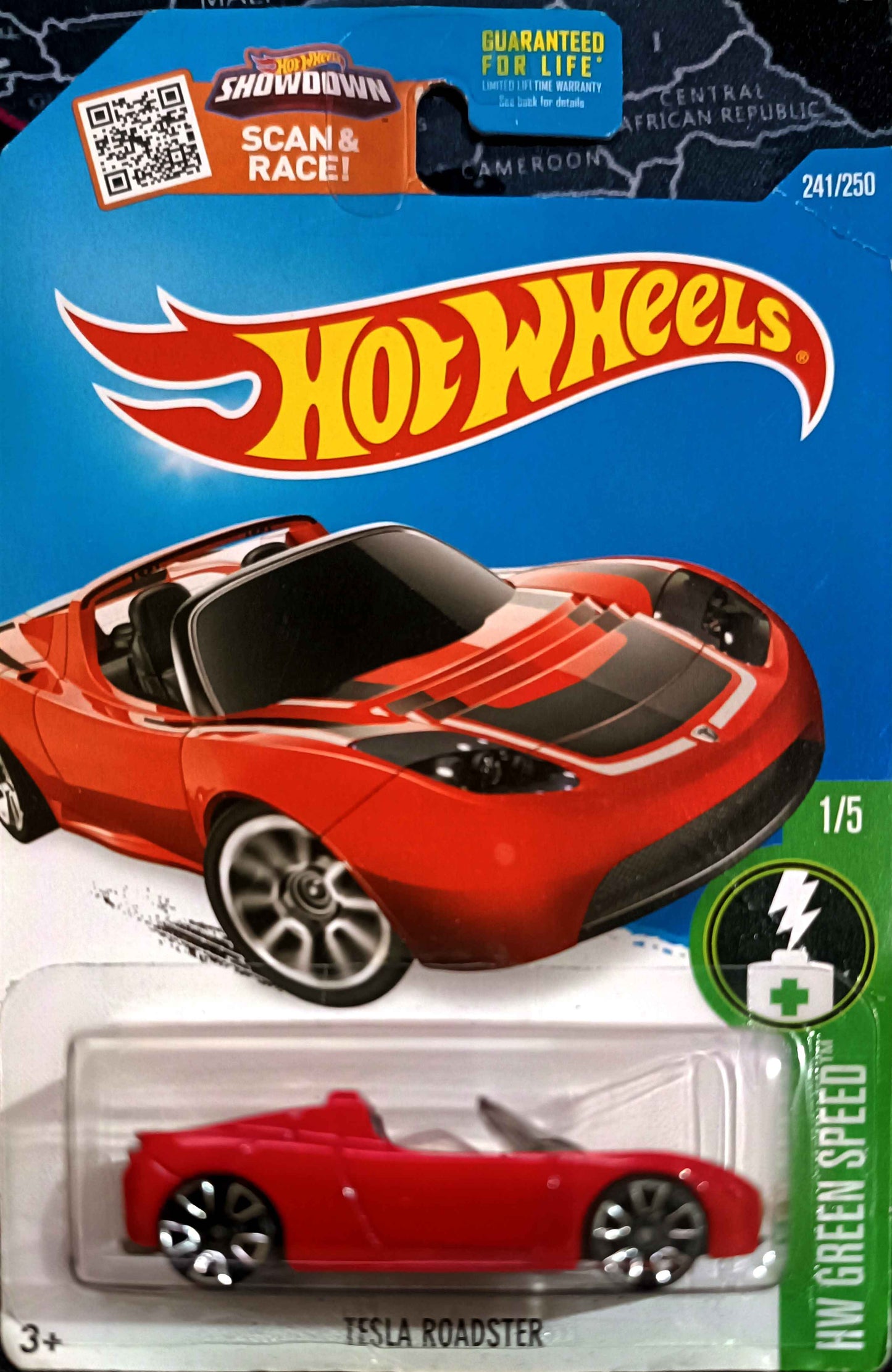 HOT WHEELS - 241/250 - TESLA ROADSTER - HW GREEN SPEED 1/5